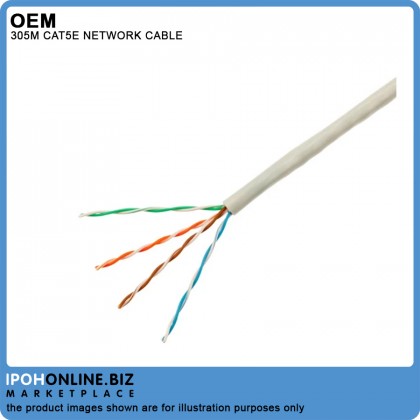 OEM Cat 5e Enhanced UTP Network Cable (Grey) - 305m 1 Box OEM Cat 5e Enhanced UTP Network Cable (Grey) - 305m 1 Box
