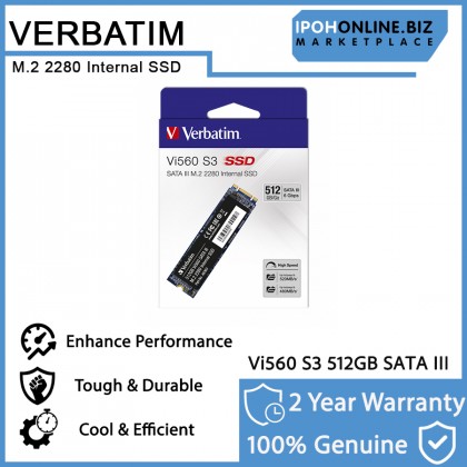 VERBATIM Vi560 S3 512GB SATA III M.2 2280 Internal SSD VERBATIM Vi560 S3 512GB SATA III M.2 2280 Internal SSD
