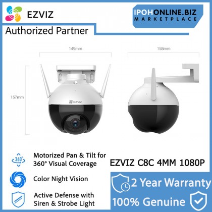 EZVIZ C8C 2MP 4mm 1080P Outdoor WiFi Pan/Tilt Color Night Smart Home CCTV Camera EZVIZ C8C 2MP 4mm 1080P Outdoor WiFi Pan/Tilt Color Night Smart Home CCTV Camera