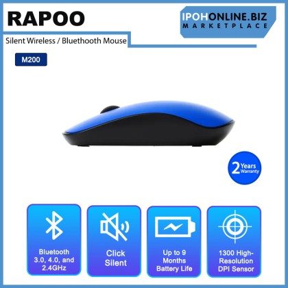 RAPOO M200 SILENT Multi-mode Wireless Mouse / Bluetooth Mouse RAPOO M200 SILENT Multi-mode Wireless Mouse / Bluetooth Mouse