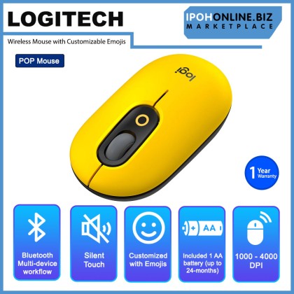Logitech POP Mouse Wireless Mouse with Customizable Emojis Logitech POP Mouse Wireless Mouse with Customizable Emojis