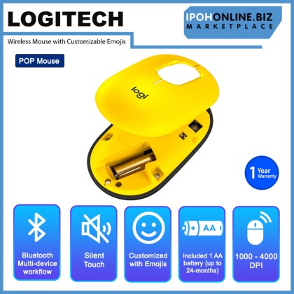 Logitech POP Mouse Wireless Mouse with Customizable Emojis Logitech POP Mouse Wireless Mouse with Customizable Emojis