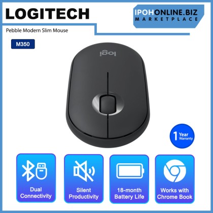 Logitech Pebble M350 Modern Slim and Silent Wireless Bluetooth Mouse