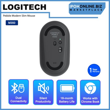 Logitech Pebble M350 Modern Slim and Silent Wireless Bluetooth Mouse