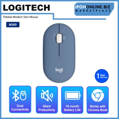 Logitech Pebble M350 Modern Slim and Silent Wireless Bluetooth Mouse