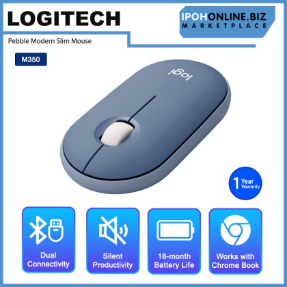 Logitech Pebble M350 Modern Slim and Silent Wireless Bluetooth Mouse
