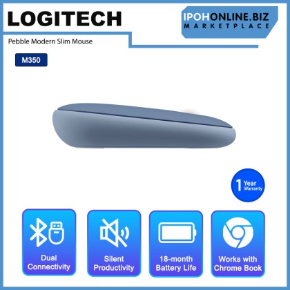 Logitech Pebble M350 Modern Slim and Silent Wireless Bluetooth Mouse