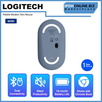 Logitech Pebble M350 Modern Slim and Silent Wireless Bluetooth Mouse