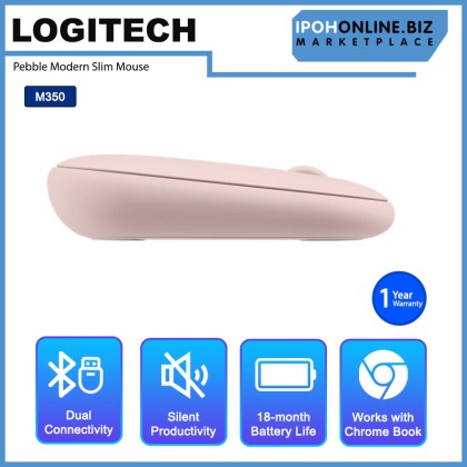 Logitech Pebble M350 Modern Slim and Silent Wireless Bluetooth Mouse