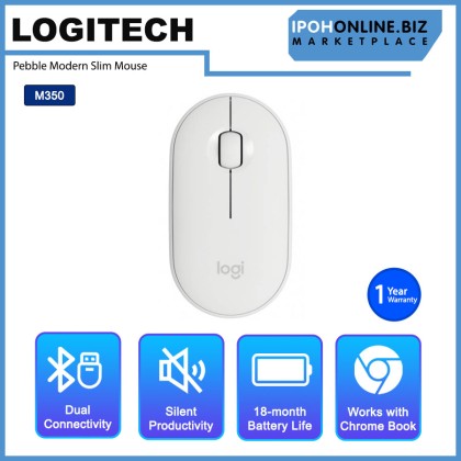 Logitech Pebble M350 Modern Slim and Silent Wireless Bluetooth Mouse