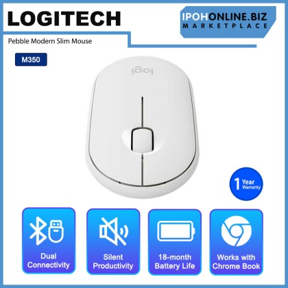 Logitech Pebble M350 Modern Slim and Silent Wireless Bluetooth Mouse