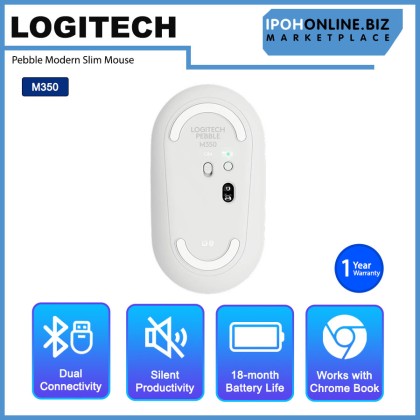 Logitech Pebble M350 Modern Slim and Silent Wireless Bluetooth Mouse
