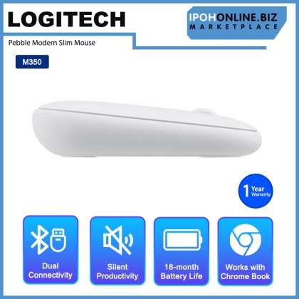 Logitech Pebble M350 Modern Slim and Silent Wireless Bluetooth Mouse