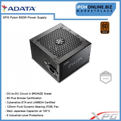 ADATA XPG Pylon 650W Bronze PSU Gaming Power Supply ADATA XPG Pylon 650W Bronze PSU Gaming Power Supply