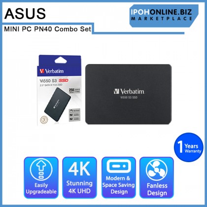 ASUS Mini PC PN40 Intel Barebone + ADATA DDR4 8GB 3200 SODIMM RAM + VERBATIM 256GB SATA SSD - ASUS Mini PC Combo Set