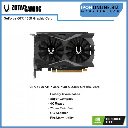 ZOTAC GAMING GeForce GTX 1650 4GB 128Bit GDDR6 DVI DP HDMI Graphics Card with DUAL FAN ZOTAC GAMING GeForce GTX 1650 4GB 128Bit GDDR6 DVI DP HDMI Graphics Card with DUAL FAN
