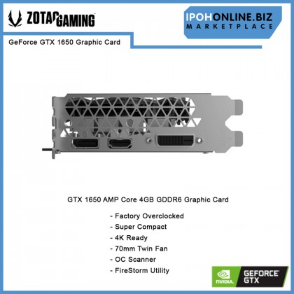 ZOTAC GAMING GeForce GTX 1650 4GB 128Bit GDDR6 DVI DP HDMI Graphics Card with DUAL FAN ZOTAC GAMING GeForce GTX 1650 4GB 128Bit GDDR6 DVI DP HDMI Graphics Card with DUAL FAN