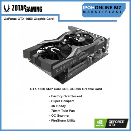 ZOTAC GAMING GeForce GTX 1650 4GB 128Bit GDDR6 DVI DP HDMI Graphics Card with DUAL FAN ZOTAC GAMING GeForce GTX 1650 4GB 128Bit GDDR6 DVI DP HDMI Graphics Card with DUAL FAN