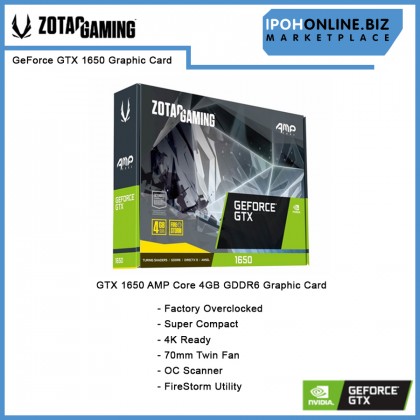 ZOTAC GAMING GeForce GTX 1650 4GB 128Bit GDDR6 DVI DP HDMI Graphics Card with DUAL FAN ZOTAC GAMING GeForce GTX 1650 4GB 128Bit GDDR6 DVI DP HDMI Graphics Card with DUAL FAN