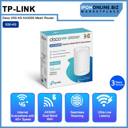 TP-Link Deco X50-4G AX3000 4G+ Whole Home WiFi 6 Gateway Mesh WiFi System with All Deco TP-Link Deco X50-4G AX3000 4G+ Whole Home WiFi 6 Gateway Mesh WiFi System with All Deco
