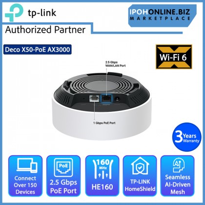 TP-Link Deco X50-POE AX3000 Whole Home Mesh Wifi 6 Router System With POE - 3 Pack