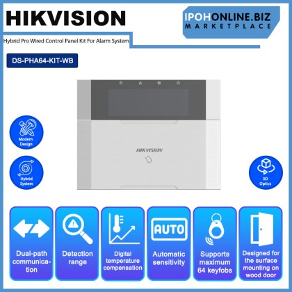 HIKVISION DS-PHA64-KIT-WB AX Hybrid Pro Wired Control Panel Kit For Alarm System HIKVISION DS-PHA64-KIT-WB AX Hybrid Pro Wired Control Panel Kit For Alarm System