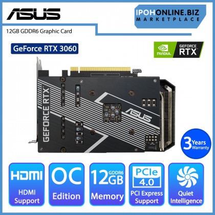 ASUS Dual GeForce RTX 3060 V2 OC Edition 12GB GDDR6 Gaming Graphics Card HDMI DP DUAL-RTX3060-O12G-V2 ASUS Dual GeForce RTX 3060 V2 OC Edition 12GB GDDR6 Gaming Graphics Card HDMI DP DUAL-RTX3060-O12G-V2