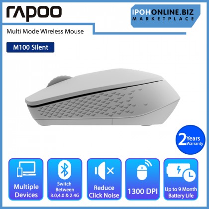 Rapoo M100 Silent Multi Mode Bluetooth Mouse 1300DPI 2.4G Wireless Mouse Rapoo M100 Silent Multi Mode Bluetooth Mouse 1300DPI 2.4G Wireless Mouse