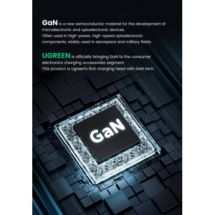 UGREEN 2-Port USB-C GaNX 65W PD Fast Charger UK Plug - Black/White UGREEN 2-Port USB-C GaNX 65W PD Fast Charger UK Plug - Black/White