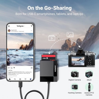 UGREEN USB-C SD Card Reader 4-in-1 Memory Card Adapter External SD Micro SD MS CF Compact Flash Camera Card Reader UGREEN USB-C SD Card Reader 4-in-1 Memory Card Adapter External SD Micro SD MS CF Compact Flash Camera Card Reader