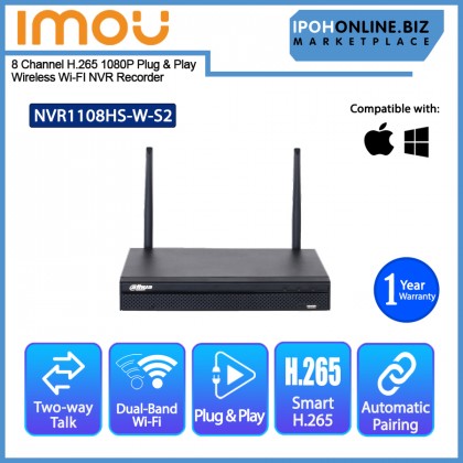 IMOU NVR1108HS-W-S2 8 Channel H.265 1080P Plug & Play Wireless Wi-FI NVR Recorder IMOU NVR1108HS-W-S2 8 Channel H.265 1080P Plug & Play Wireless Wi-FI NVR Recorder