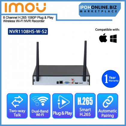 IMOU NVR1108HS-W-S2 8 Channel H.265 1080P Plug & Play Wireless Wi-FI NVR Recorder IMOU NVR1108HS-W-S2 8 Channel H.265 1080P Plug & Play Wireless Wi-FI NVR Recorder