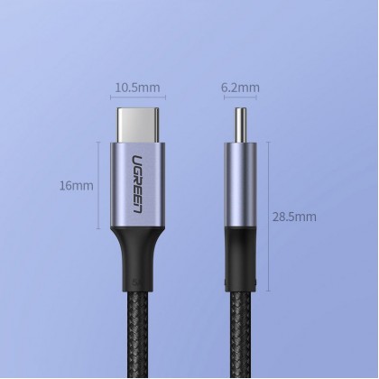 UGREEN USB-C tO USB-C 2.0 Cable 100W Alu Case with Braid 1.5M - Space Grey UGREEN USB-C tO USB-C 2.0 Cable 100W Alu Case with Braid 1.5M - Space Grey