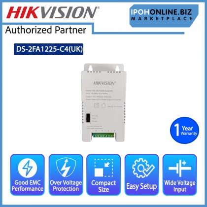 HIKVISION DS-2FA1225-C4(UK) Multi-channel SMPS 48W 12V 1A CCTV POWER SUPPLY 4 Channels HIKVISION DS-2FA1225-C4(UK) Multi-channel SMPS 48W 12V 1A CCTV POWER SUPPLY 4 Channels