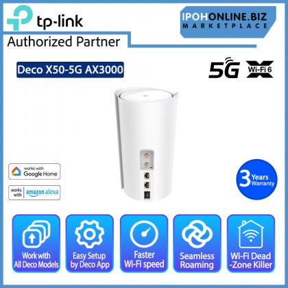 TP-Link Deco X50-5G 1-PACK 5G AX3000 Whole Home Mesh WiFi 6 Gateway with Advanced 2.5 Gbps Wired Performance TP-Link Deco X50-5G 1-PACK 5G AX3000 Whole Home Mesh WiFi 6 Gateway with Advanced 2.5 Gbps Wired Performance
