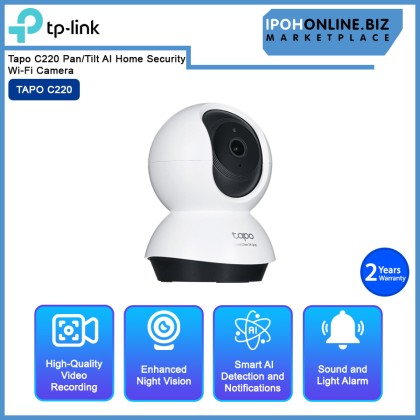 TP-Link Tapo C220 2K 4MP QHD Pan Tilt AI Home Security Wi-Fi CCTV ONVIF IP Camera TP-Link Tapo C220 2K 4MP QHD Pan Tilt AI Home Security Wi-Fi CCTV ONVIF IP Camera