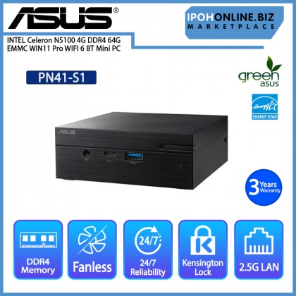 ASUS PN41-S1 INTEL Celeron N5100 4G DDR4 64G EMMC WIN11 Pro WIFI 6 BT Mini PC ASUS PN41-S1 INTEL Celeron N5100 4G DDR4 64G EMMC WIN11 Pro WIFI 6 BT Mini PC