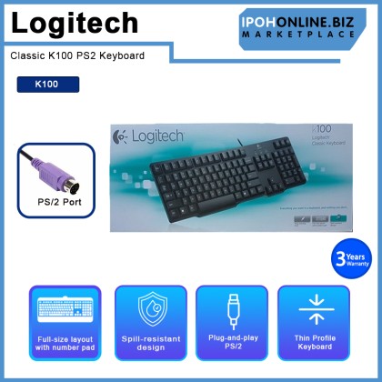 LOGITECH Classic K100 PS2 Keyboard LOGITECH Classic K100 PS2 Keyboard