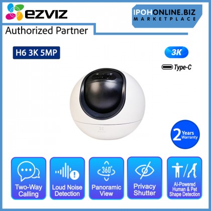 EZVIZ H6 5MP 3K Dual-Band 2.4 5GHz Smart Home Wi-Fi CCTV Camera Type-C CS-H6 EZVIZ H6 5MP 3K Dual-Band 2.4 5GHz Smart Home Wi-Fi CCTV Camera Type-C CS-H6