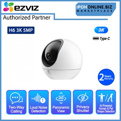 EZVIZ H6 5MP 3K Dual-Band 2.4 5GHz Smart Home Wi-Fi CCTV Camera Type-C CS-H6 EZVIZ H6 5MP 3K Dual-Band 2.4 5GHz Smart Home Wi-Fi CCTV Camera Type-C CS-H6