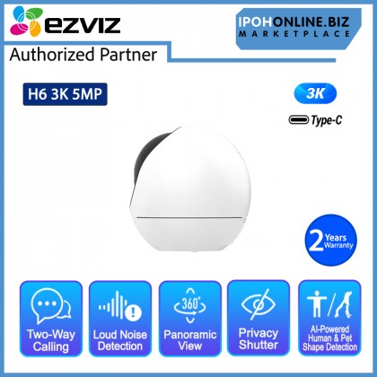 EZVIZ H6 5MP 3K Dual-Band 2.4 5GHz Smart Home Wi-Fi CCTV Camera Type-C CS-H6 EZVIZ H6 5MP 3K Dual-Band 2.4 5GHz Smart Home Wi-Fi CCTV Camera Type-C CS-H6