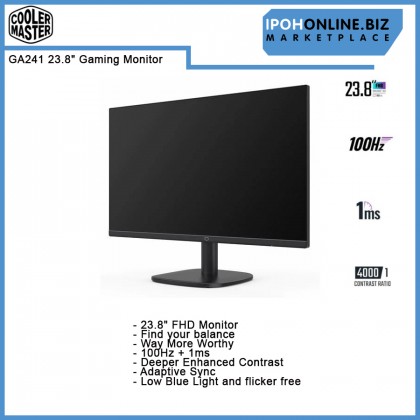 COOLER MASTER GA241 23.8" FHD 100Hz HDMI VGA Gaming Monitor with Adaptive Sync 