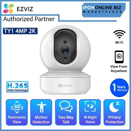 EZVIZ TY1 2K 4MP H.265 Smart Wi-Fi Pan & Tilt CCTV Camera CS-TY1-C0-8B4WF