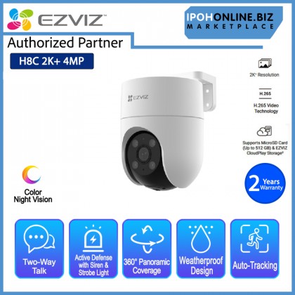 EZVIZ H8c 2K⁺ 4MP 4mm Smart Home Weatherproof Pan & Tilt Wi-Fi CCTV Camera CS-H8c EZVIZ H8c 2K⁺ 4MP 4mm Smart Home Weatherproof Pan & Tilt Wi-Fi CCTV Camera CS-H8c