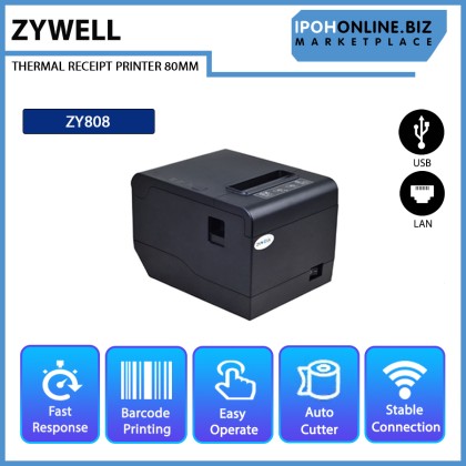 Zywell ZY808 USB + LAN 230mm/s 80mm Thermal Receipt Printer
