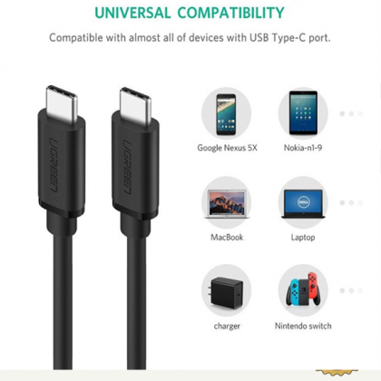 UGREEN 50998 USB 2.0 Type C to Type C Cable Nickel Plating 1.5m UGREEN 50998 USB 2.0 Type C to Type C Cable Nickel Plating 1.5m