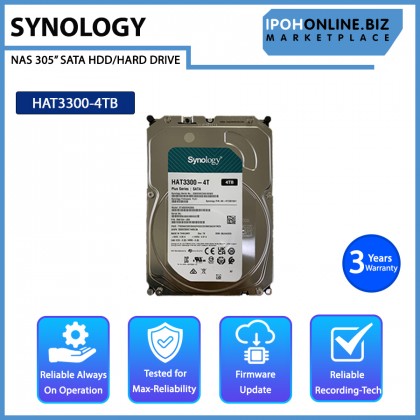 Synology HAT3300-4T 4TB Plus Series 3.5" SATA NAS Grade HDD Synology HAT3300-4T 4TB Plus Series 3.5" SATA NAS Grade HDD