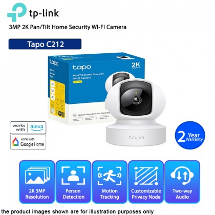 TP-LINK TAPO C212 3MP 2K Pan/Tilt Home Security WI-FI Camera TP-LINK TAPO C212 3MP 2K Pan/Tilt Home Security WI-FI Camera