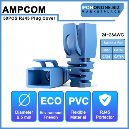 AMPCOM 50PCS RJ45 Ethernet Network Cable Strain Relief Boots Cable Connector Plug Covers For CAT5 / CAT5E / CAT6 / CAT6A AMPCOM 50PCS RJ45 Ethernet Network Cable Strain Relief Boots Cable Connector Plug Covers For CAT5 / CAT5E / CAT6 / CAT6A