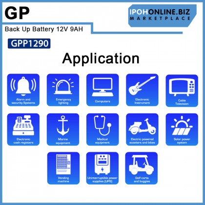 GP Back Up Battery 12V 9AH Rechargeable Sealed Lead Acid VRLA Battery - Original GP Back Up Battery 12V 9AH Rechargeable Sealed Lead Acid VRLA Battery - Original